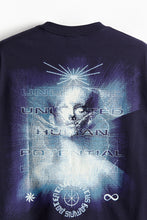 Load image into Gallery viewer, H&M Loose Fit Printed T-shirt Dark blue/Unlimited
