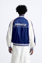 Load image into Gallery viewer, Zara SATIN JACKET WITH EMBROIDERED SLOGAN