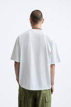 Load image into Gallery viewer, Zara T-SHIRT WITH EMBROIDERED SLOGAN Faded Skyblue