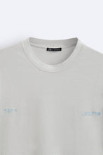 Load image into Gallery viewer, Zara T-SHIRT WITH EMBROIDERED SLOGAN Faded Skyblue