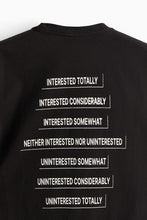Load image into Gallery viewer, H&M Loose Fit Printed T-shirt Black/Interested