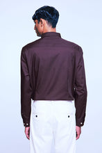 Load image into Gallery viewer, H&M Slim Fit Easy-iron shirt Dark Brown