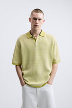 Load image into Gallery viewer, Zara GEOMETRIC JACQUARD KNIT POLO SHIRT