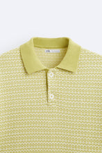 Load image into Gallery viewer, Zara GEOMETRIC JACQUARD KNIT POLO SHIRT