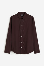Load image into Gallery viewer, H&M Slim Fit Easy-iron shirt Dark Brown