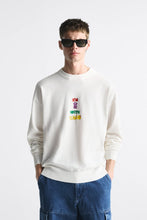 Load image into Gallery viewer, Zara KNIT SWEATSHIRT WITH SLOGAN Oyster White