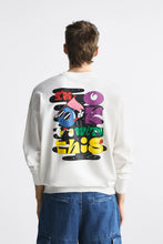 Load image into Gallery viewer, Zara KNIT SWEATSHIRT WITH SLOGAN Oyster White