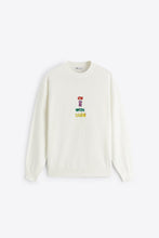 Load image into Gallery viewer, Zara KNIT SWEATSHIRT WITH SLOGAN Oyster White