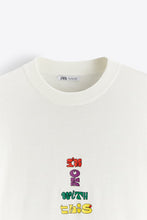 Load image into Gallery viewer, Zara KNIT SWEATSHIRT WITH SLOGAN Oyster White