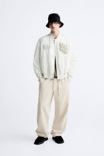 Load image into Gallery viewer, Zara BOMBER JACKET WITH PATCH Oyster White