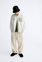 Load image into Gallery viewer, Zara BOMBER JACKET WITH PATCH Oyster White
