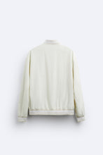 Load image into Gallery viewer, Zara BOMBER JACKET WITH PATCH Oyster White