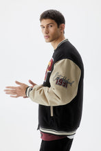 Load image into Gallery viewer, PULL&BEAR DENIM VARSITY BOMBER JACKET