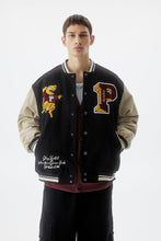 Load image into Gallery viewer, PULL&BEAR DENIM VARSITY BOMBER JACKET