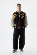 Load image into Gallery viewer, PULL&BEAR DENIM VARSITY BOMBER JACKET