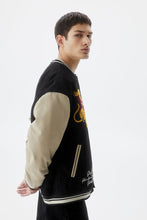 Load image into Gallery viewer, PULL&BEAR DENIM VARSITY BOMBER JACKET