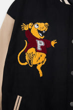 Load image into Gallery viewer, PULL&BEAR DENIM VARSITY BOMBER JACKET