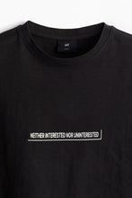 Load image into Gallery viewer, H&M Loose Fit Printed T-shirt Black/Interested