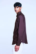 Load image into Gallery viewer, H&M Slim Fit Easy-iron shirt Dark Brown