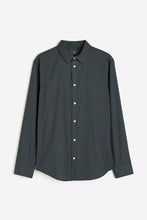Load image into Gallery viewer, H&M Slim Fit Easy-iron shirt Dark Green