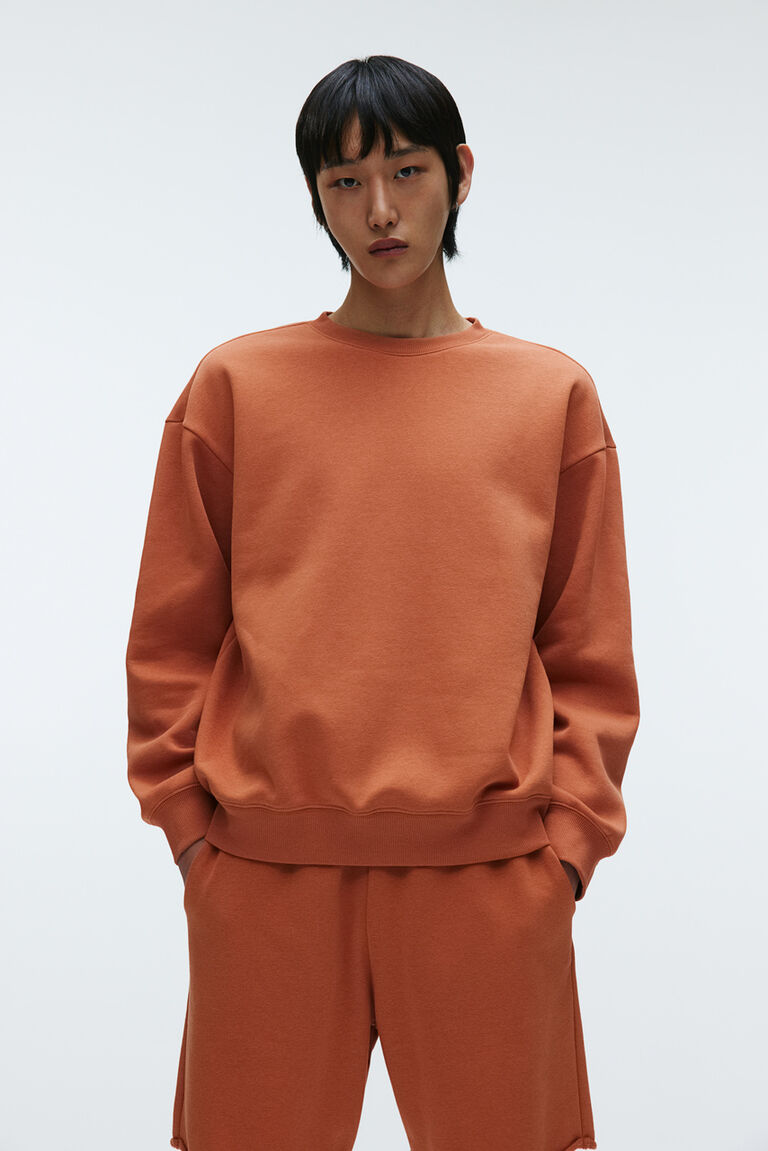 H M Loose Fit Sweatshirt Orange Prisma Clothing Brands