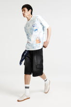 Load image into Gallery viewer, Loose Fit Printed T-shirt (Blue/Tie-dye)