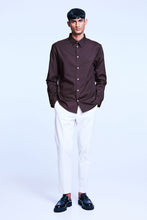 Load image into Gallery viewer, H&M Slim Fit Easy-iron shirt Dark Brown