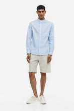 Load image into Gallery viewer, H&M Regular Fit Linen-blend Grandad Shirt Skyblue