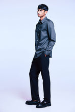 Load image into Gallery viewer, H&M Slim Fit Easy-iron shirt Dark Green