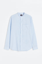 Load image into Gallery viewer, H&M Regular Fit Linen-blend Grandad Shirt Skyblue