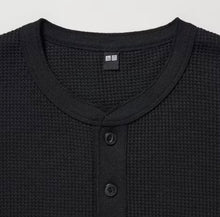 Load image into Gallery viewer, Uniqlo Waffle Henley Neck Long Sleeve T-Shirt