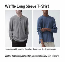 Load image into Gallery viewer, Uniqlo Waffle Henley Neck Long Sleeve T-Shirt