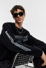 Load image into Gallery viewer, H&M OVERSIZED FIT PRINTED SWEATSHIRT BLACK/PREMIO