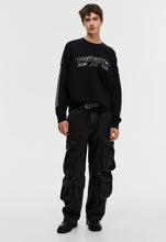 Load image into Gallery viewer, H&M OVERSIZED FIT PRINTED SWEATSHIRT BLACK/PREMIO