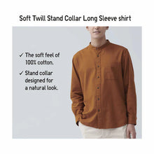Load image into Gallery viewer, Uniqlo Soft Twill Stand Collar Long Sleeve Shirt