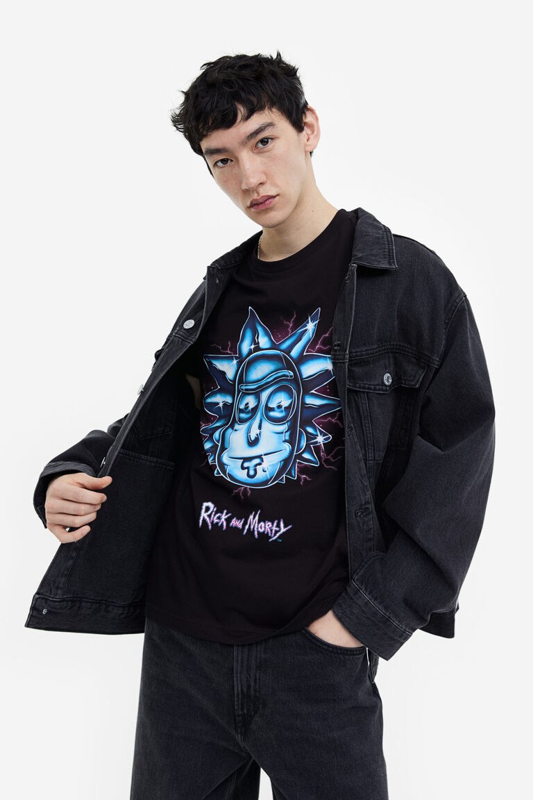 rick and morty t shirt h&m