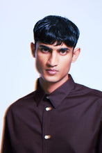 Load image into Gallery viewer, H&M Slim Fit Easy-iron shirt Dark Brown