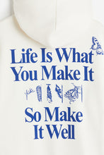 Load image into Gallery viewer, H&M Relaxed Fit Printed Hoodie White/Butterfly