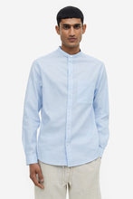 Load image into Gallery viewer, H&M Regular Fit Linen-blend Grandad Shirt Skyblue