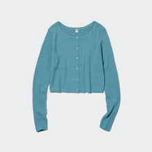 Load image into Gallery viewer, Uniqlo UV Protection Crew Neck Long Sleeve Cropped Cardigan