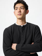 Load image into Gallery viewer, Uniqlo Waffle Henley Neck Long Sleeve T-Shirt