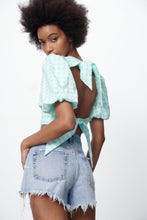 Load image into Gallery viewer, Zara Textured Gingham Top Turquoise