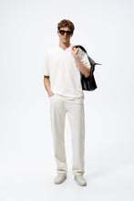 Load image into Gallery viewer, Zara Textured Weave Polo Shirt Oyster White