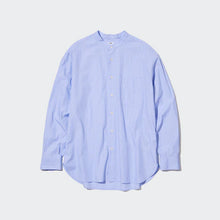 Load image into Gallery viewer, Uniqlo Extra Fine Cotton Broadcloth Oversized Stand Collar Long Sleeve Shirt