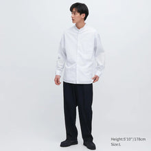 Load image into Gallery viewer, Uniqlo Extra Fine Cotton Broadcloth Oversized Stand Collar Long Sleeve Shirt