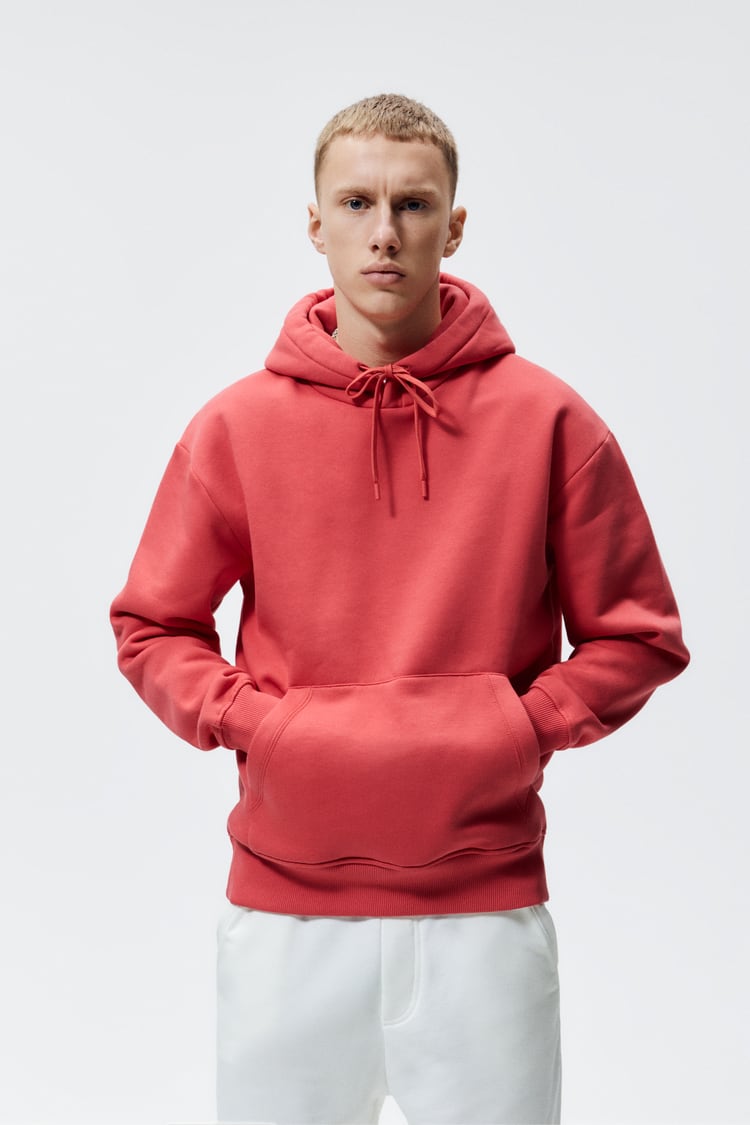 Red deals hoodie zara