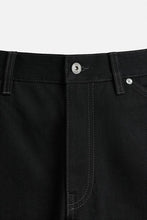 Load image into Gallery viewer, ZARA BAGGY FIT DENIM BERMUDA SHORTS WITH STITCHING Black
