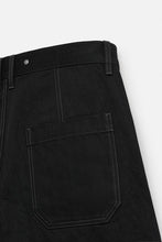 Load image into Gallery viewer, ZARA BAGGY FIT DENIM BERMUDA SHORTS WITH STITCHING Black
