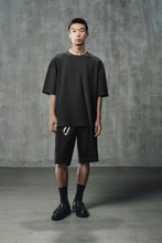 Load image into Gallery viewer, ZARA BAGGY FIT DENIM BERMUDA SHORTS WITH STITCHING Black
