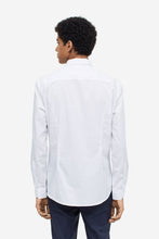 Load image into Gallery viewer, H&amp;M Slim Fit Easy-iron shirt White/Black spotted
